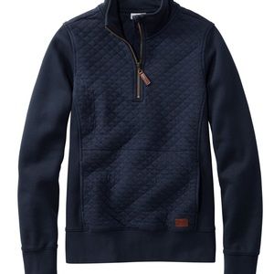 L Bean navy quarter zip size M
